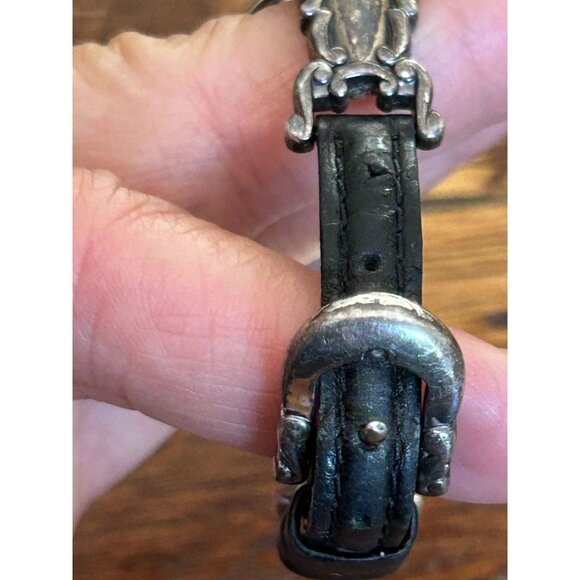 Vintage Brighton Aurora Ladies Watch With Ornate Band With Leather NEEDS BATTERY - Picture 12 of 15
